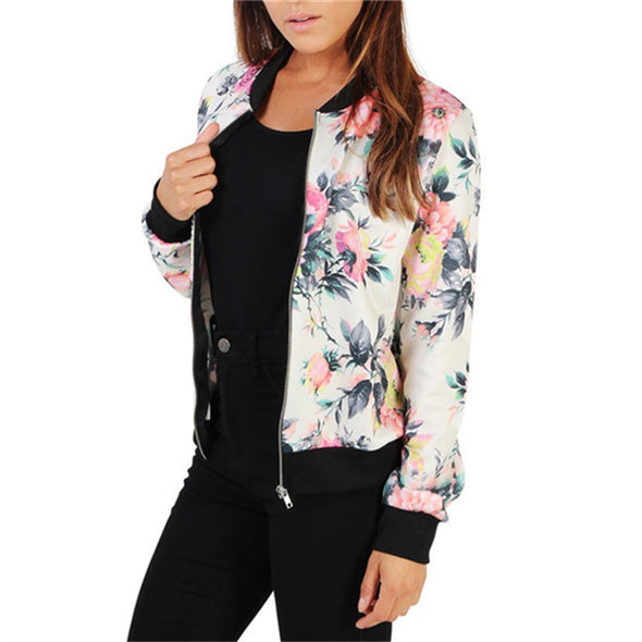 Women's Print Long Sleeve Zip Jacket