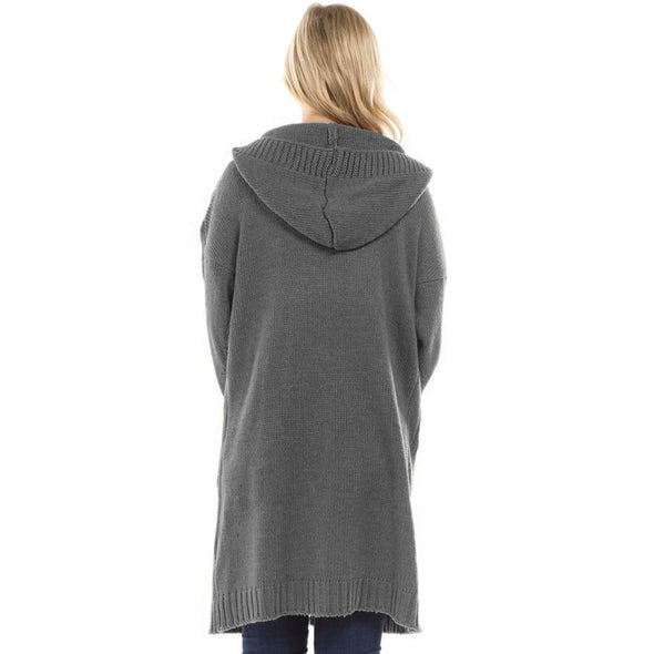 Thicken Double Pocket Hooded Cardigan