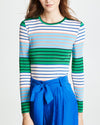 O-Neck Long Sleeve Striped Print T-Shirt