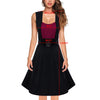 Fashion Square Collar Contrast Sleeveless Belt Dress