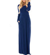 Long Sleeved Solid Color Evening Dress