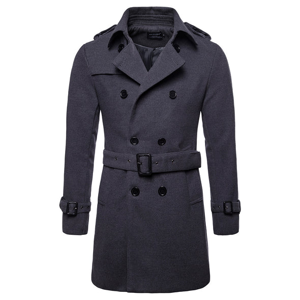 New Large Size Long Woolen Coat