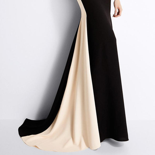 Sleeveless Spell Color Slim Evening Dress