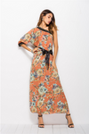 Bowknot Print Off Shoulder Long Bohemian Dresses