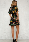 Bandage Flounce Sleeve Floral Dresses