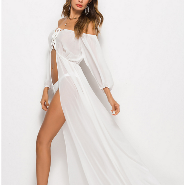 Bandage Strapless Solid Color Maxi Dresses