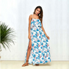 Backless Floral Strap Vacation Long Bohemian Dresses