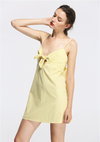 Check Bowknot V Neck Strap Vacation Dresses