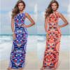 Bohemian Print Sleeveless Maxi Dresses