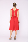 Back Openwork Pure Color Sleeveless Dresses