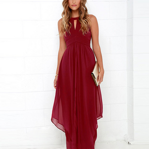 Back Split Solid Color Maxi Evening Dresses