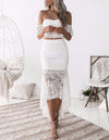 Women's Ruffled Lace Evening Dress