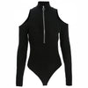 Women's long sleeve zipper high collar Bodysuits