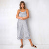 Women's striped hanging bandwidth loose jumpsuit