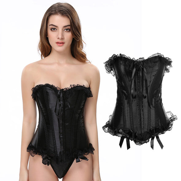 Sexy Bow Lace Abdomen Shaping Girdle Corset