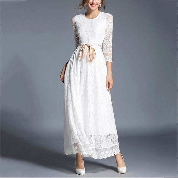 Lace Hollow Lace Temperament Evening Dress