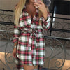 Women's Plaid Print Long Sleeve Dress