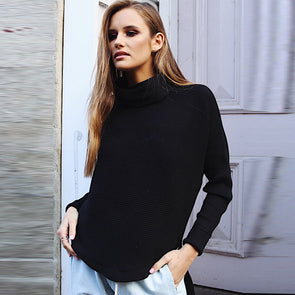 New High Neck Knit Sweater Tops