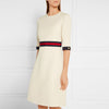 Solid O-Neck Knee-length A-line Knitted Dress