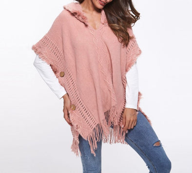 Tassel Hooded Bat Shirt Sweaters