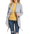 Pure Color Pile Collar Irregular Knit Coat