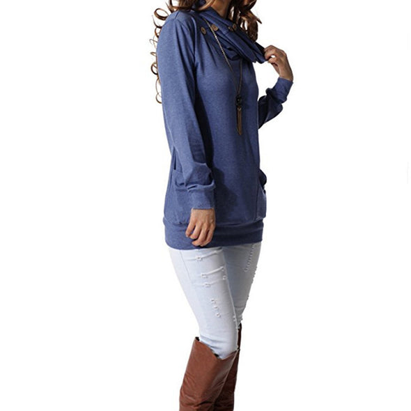 Side Pocket Long Sleeve Pile Sweater