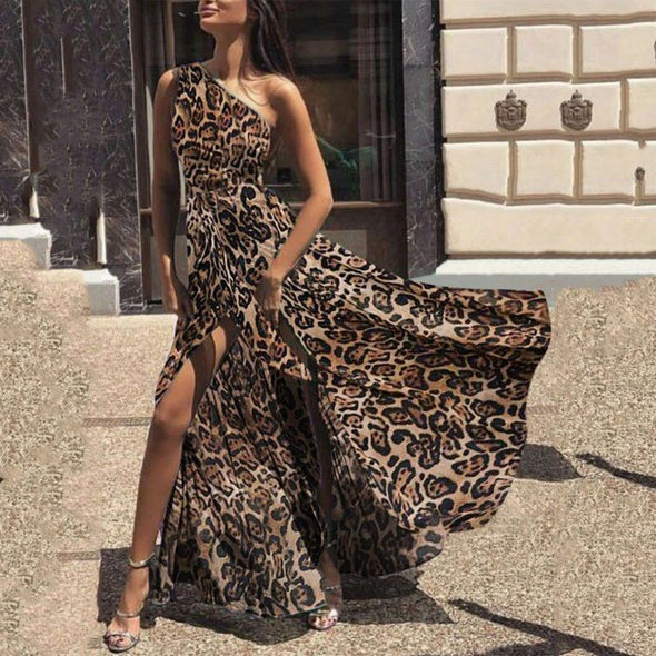 Women's Tiger Straight Shoulder Lace Evening Dress