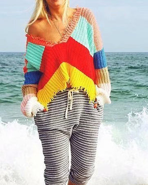 Colorblock Striped Sweater