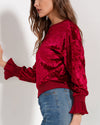 Gold Velvet Long Sleeve O-Neck Sweatshirt