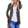 Striped Stitching Long Sleeve Single-Breasted Cardigan