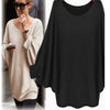 Casual Solid O-Neck Bat Sleeve Loose Sweater