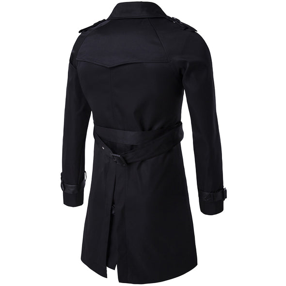 Fashion Boutique Long Slim Double-breasted Men's Trench Coat