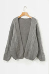 Fashion Loose Knitting Pure Color Long Sleeve Cardigan