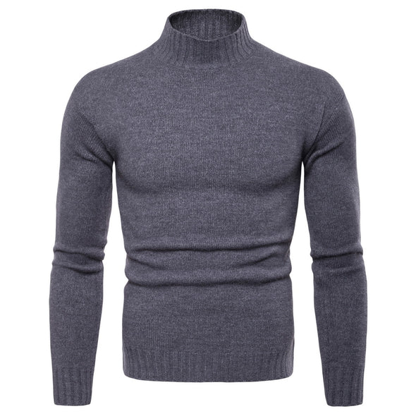 New Men's Turtleneck Slim Solid Sweater