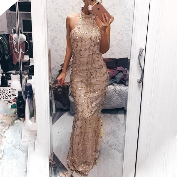 Sexy Style Sequins Tassel Evening Party Dress