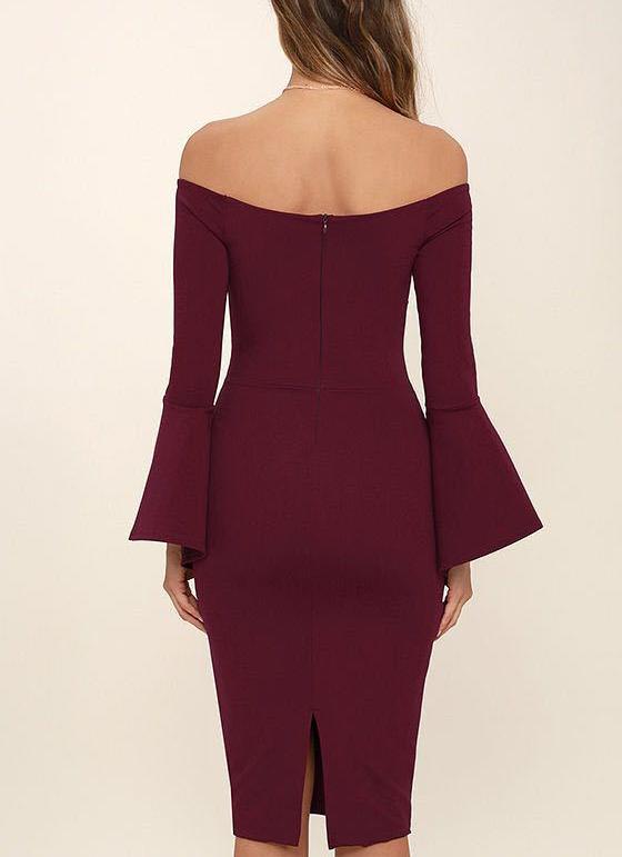 Sexy Halter Speaker Sleeve Bodycon Dress