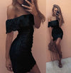 Sexy One-Neck Short-Sleeved Lace Dress