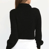 Solid Color High Collar Long Sleeve Slim Casual Sweater