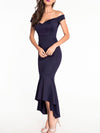 Off Shoulder Plain Mermaid Evening Dress