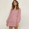 New Casual Pleated Loose Long Sleeve Dress