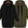 Casual Solid Zipper Split Cotton Hoodies Sweatshirt