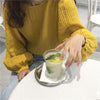 Loose Lantern Sleeve Long Sleeve Round Collar Thin T-Shirt