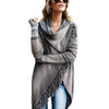 Irregular Fringed Striped Knit Cardigan