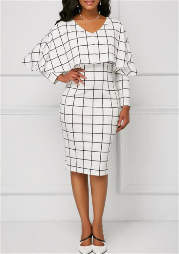 New Plaid Long Sleeve Dress