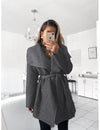 Elegant Fashion Casual Loose Plain Wide Lapel Long Sleeve Coat Cardigan