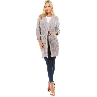 Thicken Double Pocket Long Sleeve Cardigan