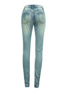 casual Solid Color ripped high waist trousers jeans