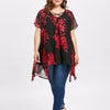 Casual V neck Print irregular Plus Size Tops