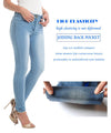 casual solid color high waist trousers jeans