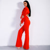 O-Neck Long Sleeve backless Jumpsuit